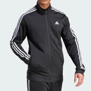 Adidas Classic Black Track Jacket w/ Three Stripes